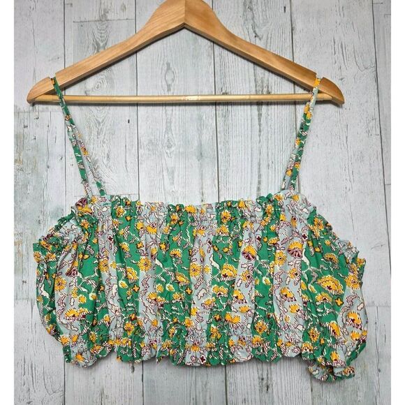 Rhode x Target Whimsical Cottagecore Floral Ruffle Detail Crop Top Sz. L - Picture 2 of 6